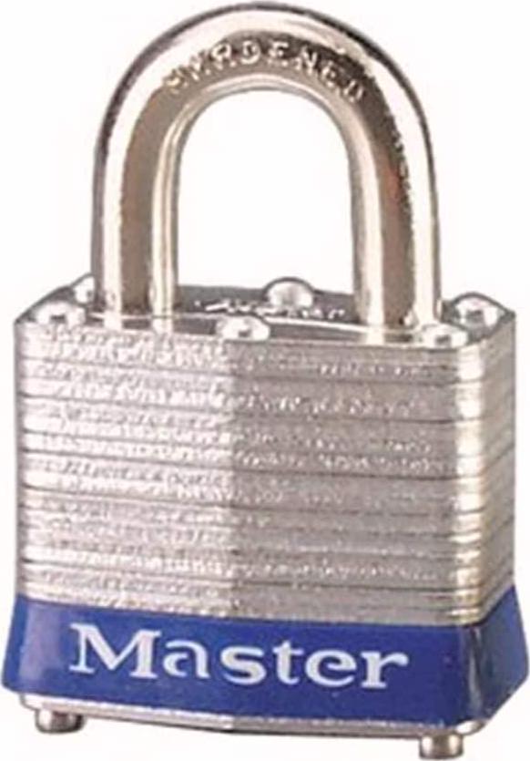 Master Lock, Master Lock 3BLU No. 3 Safety Lockout Padlock, Steel Body, Blue Bumper