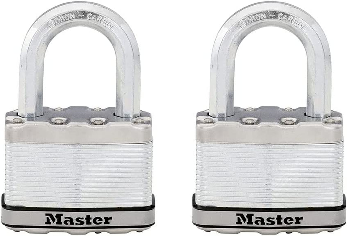 Master Lock, Master Lock M15XTLF Magnum Heavy Duty Outdoor Padlock with Key, 2 Pack Keyed-Alike