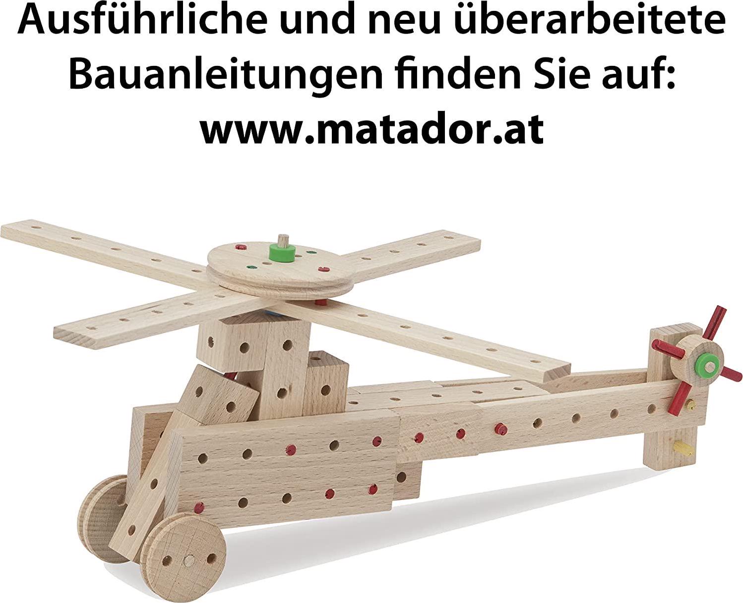 Matador, Matador Explorer E222 - 222 pcs Wooden Construction Set for 5+ Age (Made in Austria)