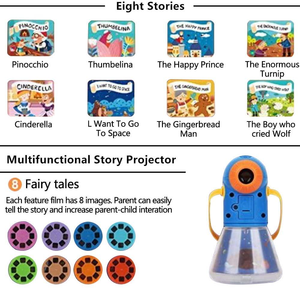 Matteobenni, Matteobenni Kids Multifunctional Story Projector, Night Lights Projector Storybook Toy, Educational Toys Gifts for 3-12 Year Old Boys/Girls