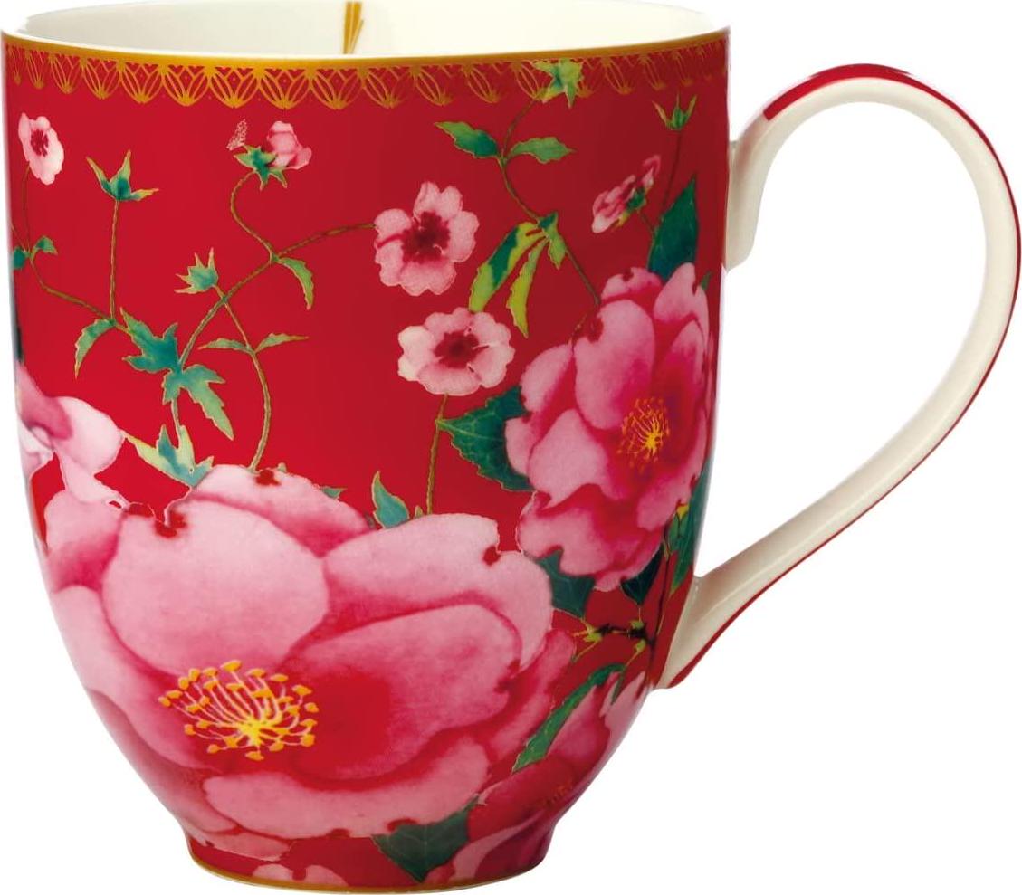 Maxwell & Williams, Maxwell and Williams Teas and C's Silk Road Coupe Mug 440ML Cherry Red Gift Boxed