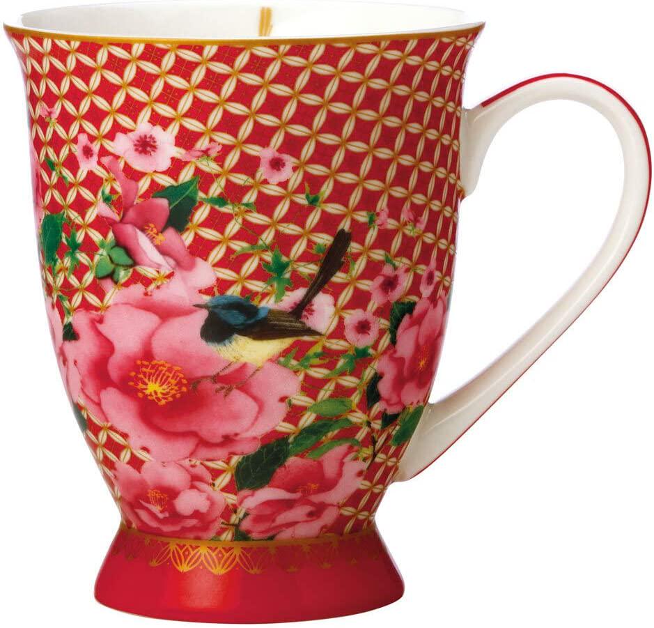 Maxwell & Williams, Maxwell and Williams Teas and C's Silk Road Footed Mug 300ML Cherry Red Gift Boxed