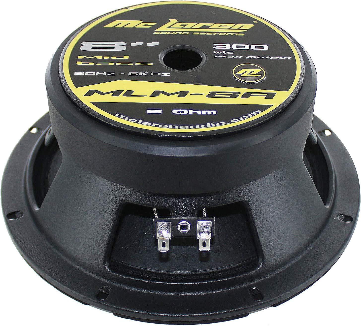 MC LAREN SOUND SYSTEMS, McLaren Sound MLM-8A 8 300W 8-Ohm Car Audio Midrange/Midbass Speaker