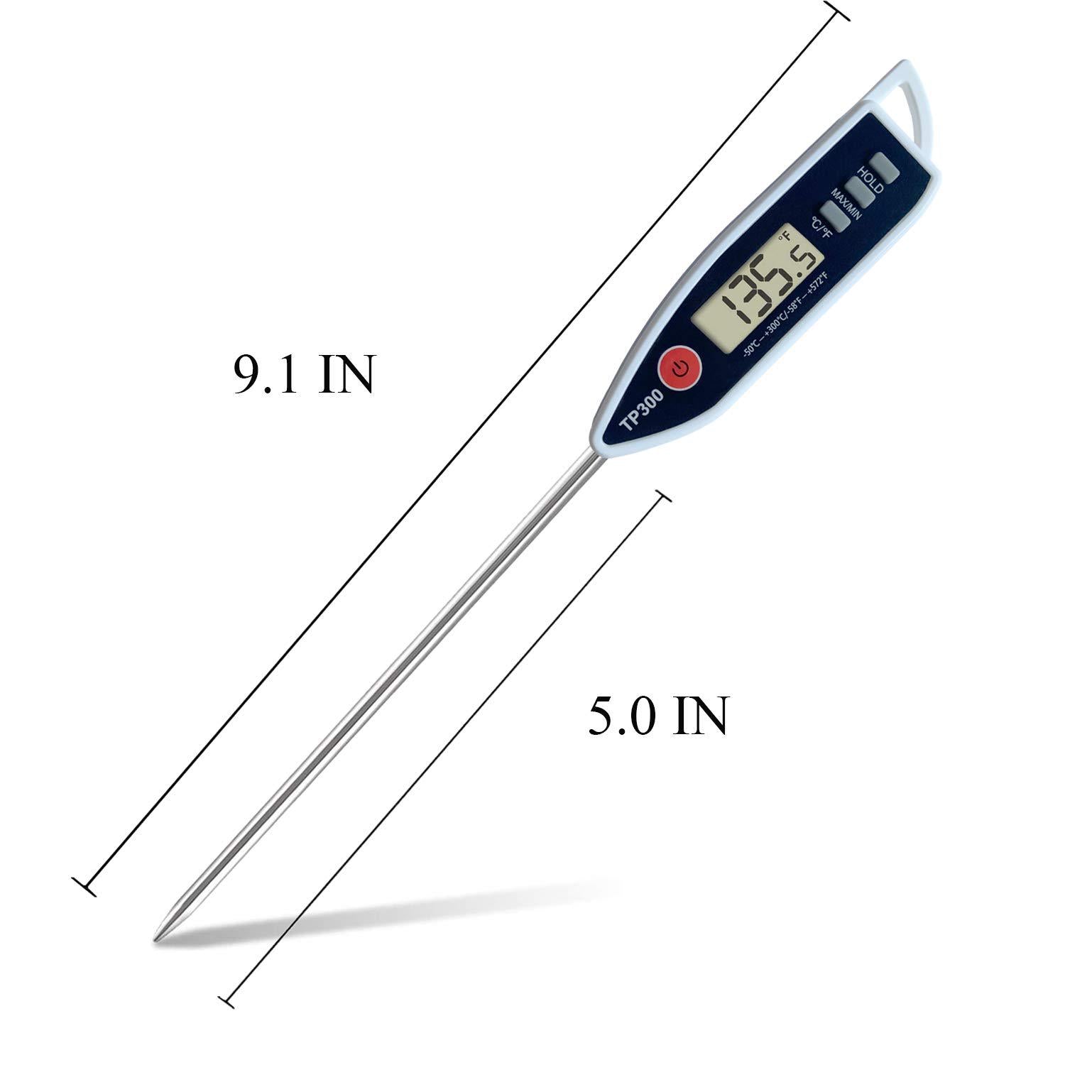 NANGOALA, Meat Food Thermometer, Digital Candy Candle Thermometer, Cooking Kitchen BBQ Grill Thermometer, Probe Instant Read Thermometer for Liquids Pork Milk Deep Fry Roast Baking Candle Temperature