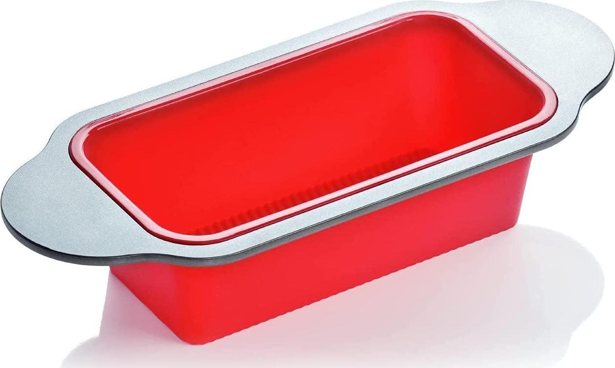 Boxiki kitchen, Meatloaf and Bread Pan | Gourmet Non-Stick Silicone Loaf Pan by Boxiki Kitchen | for Baking Banana Bread, Meat Loaf, Pound Cake | 8.5 FDA-Approved BPA-Free Silicone, Steel Frame + Handles