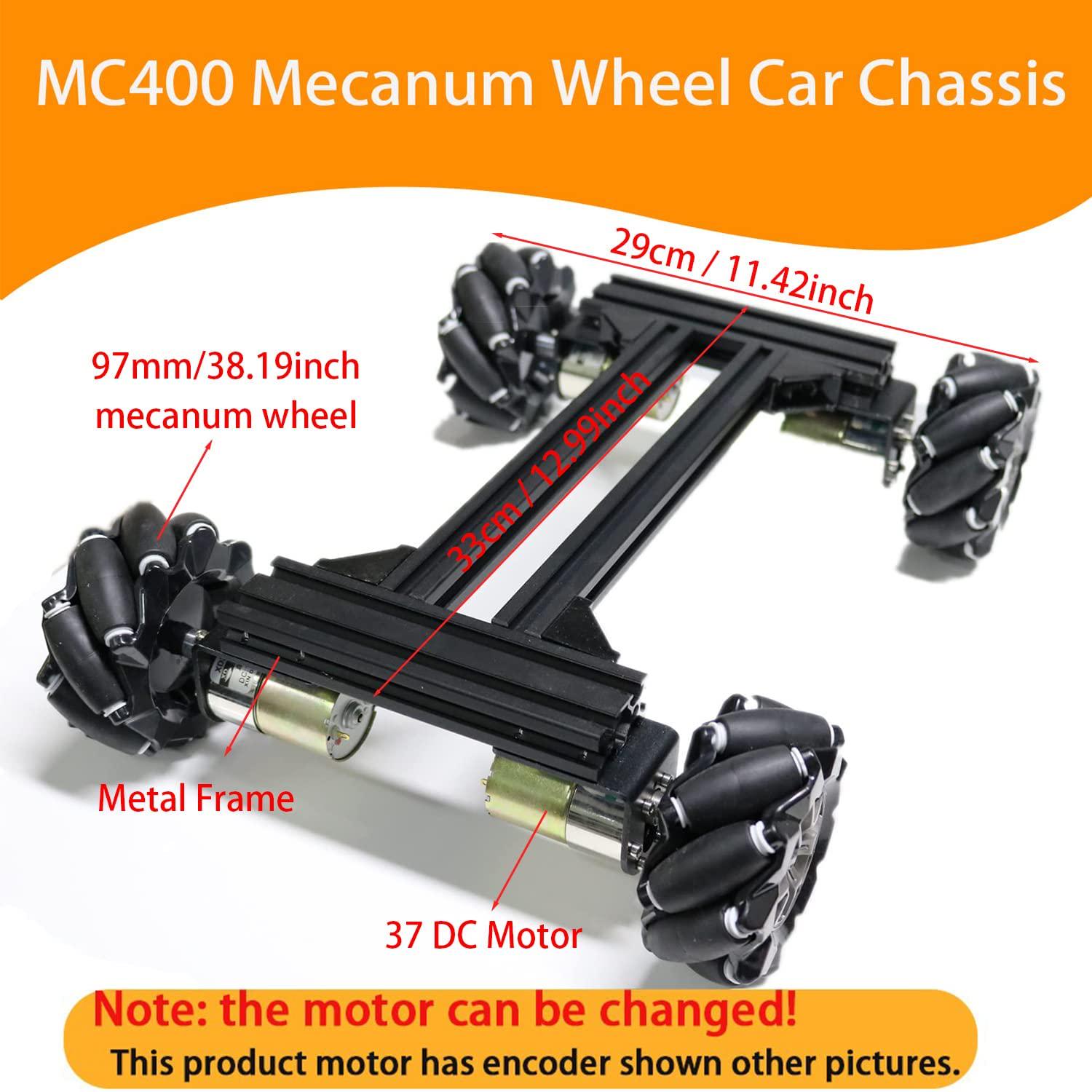 Swaytail, Mecanum Wheel 4wd Metal Robot Car Chassis Remote Control Learning Kit for Arduino Raspberry Pie Microbit with DC Encoder Motor, DIY Steam AGV ROS AI Move Education Platform Robotic Functional Model