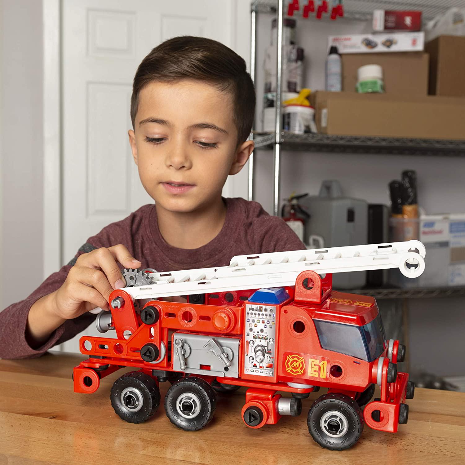 MECCANO, Meccano Junior Rescue Fire Truck with Lights and Sounds Model Building Kit