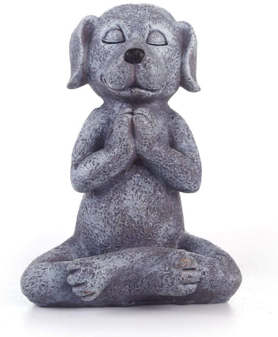 Jxueych, Meditating Dog Statue Buddha - Zen Dog - Namaste– Top Collection Tranquility and Peacefulness for Your Fairy Garden. 4¾ Inches Tall Miniature Gnome Figurine