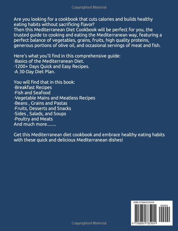 Maureen Hussey (Author), Mediterranean Diet Cookbook for Beginners 2022: 1200+ Easy and Flavorful Recipes, 30-Day Meal Plan to Help You Build Healthy Habits