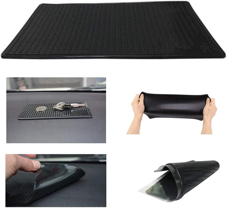MeetRade, MeetRade Anti-Slip Gel Pads,Sticky Gel Pad Silicone Car Mat Non Slip Mats Sticky Anti Slip Rubber Pads for Car Dashboard Big Size 7.9in x 5.7in (1P BLACK)