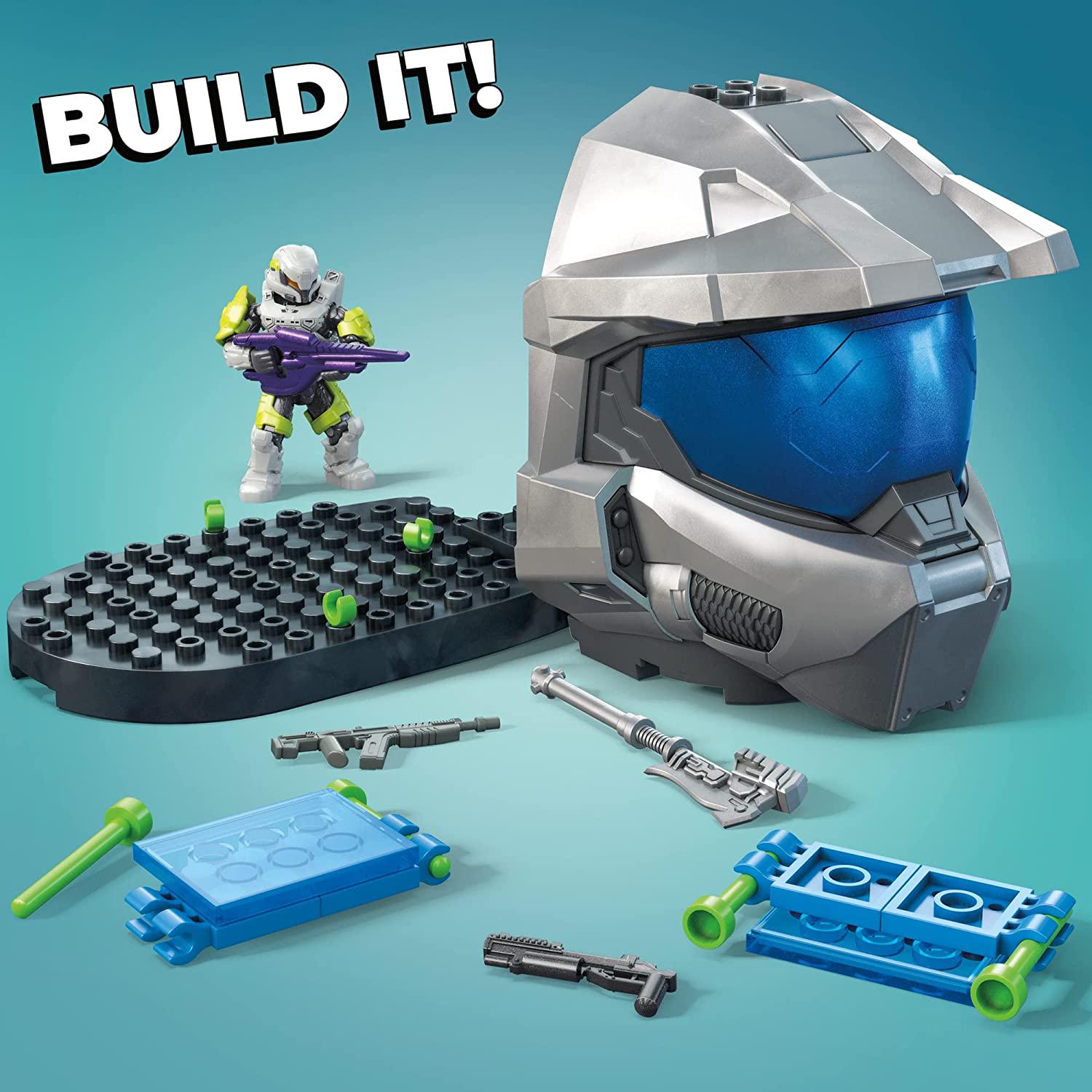 Mega Brands, Mega Halo Fiesta Spartan Helmet Character Pack Construction Set, Building Toys for Boys