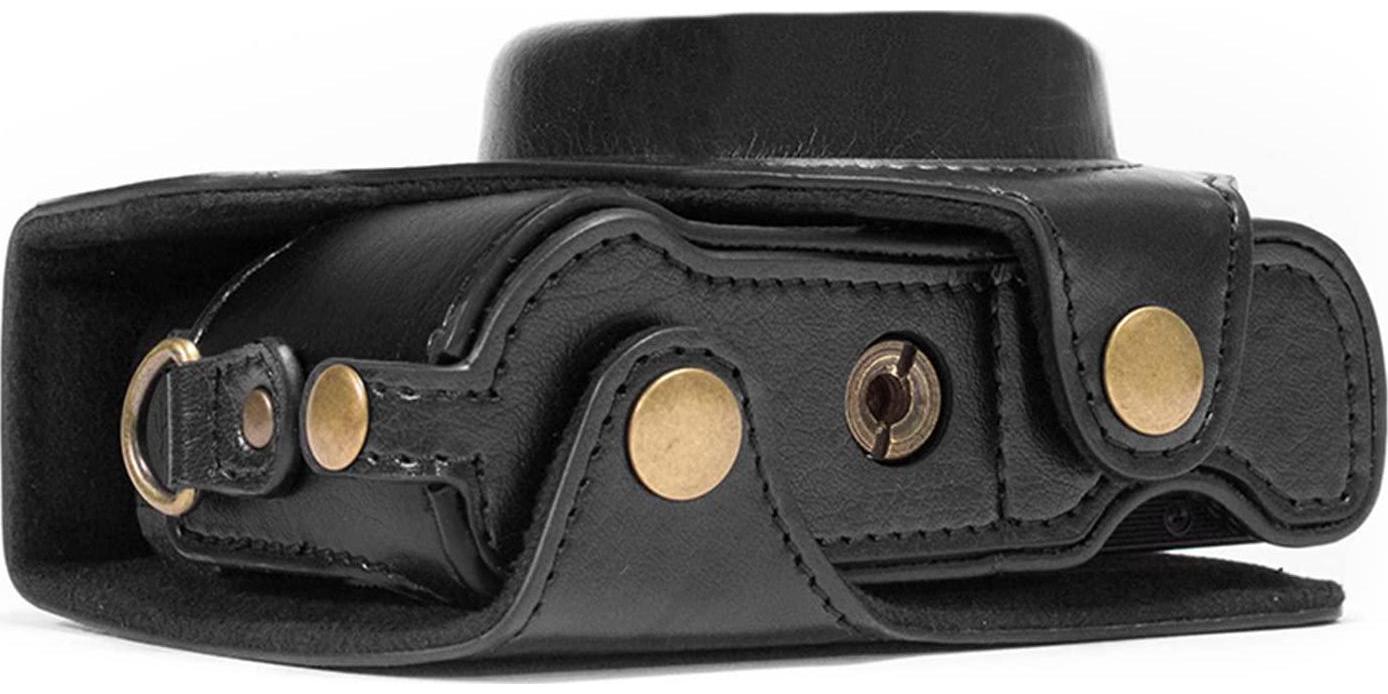 MegaGear, MegaGear Canon PowerShot G7 X Mark II Ever Ready Leather Camera Case and Strap, with Battery Access - Black - MG975