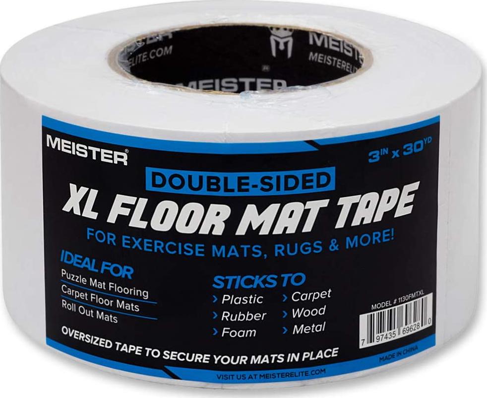 Meister, Meister Double-Sided XL Floor Mat Tape - Secures Exercise Mats and Rugs in Place