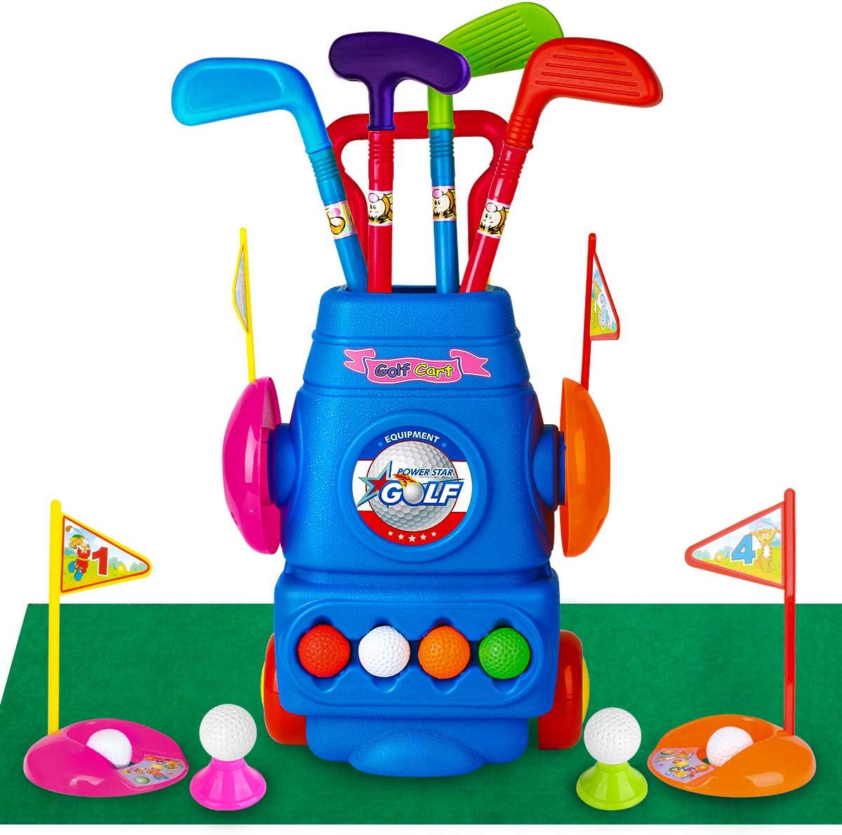 Meland, Meland Kids Golf Club Set - Toddler Golf Ball Game Play Set Sports Toys Gift for Boys Girls 3 4 5 6 Year Old (Blue)