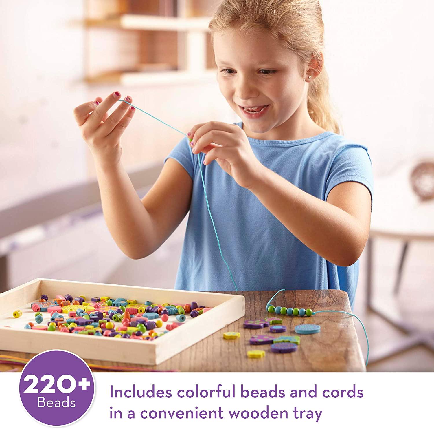 Melissa & Doug, Melissa and Doug 4169 Bead Bouquet Deluxe Wooden Bead Set with 220+ Beads for Jewelry-Making