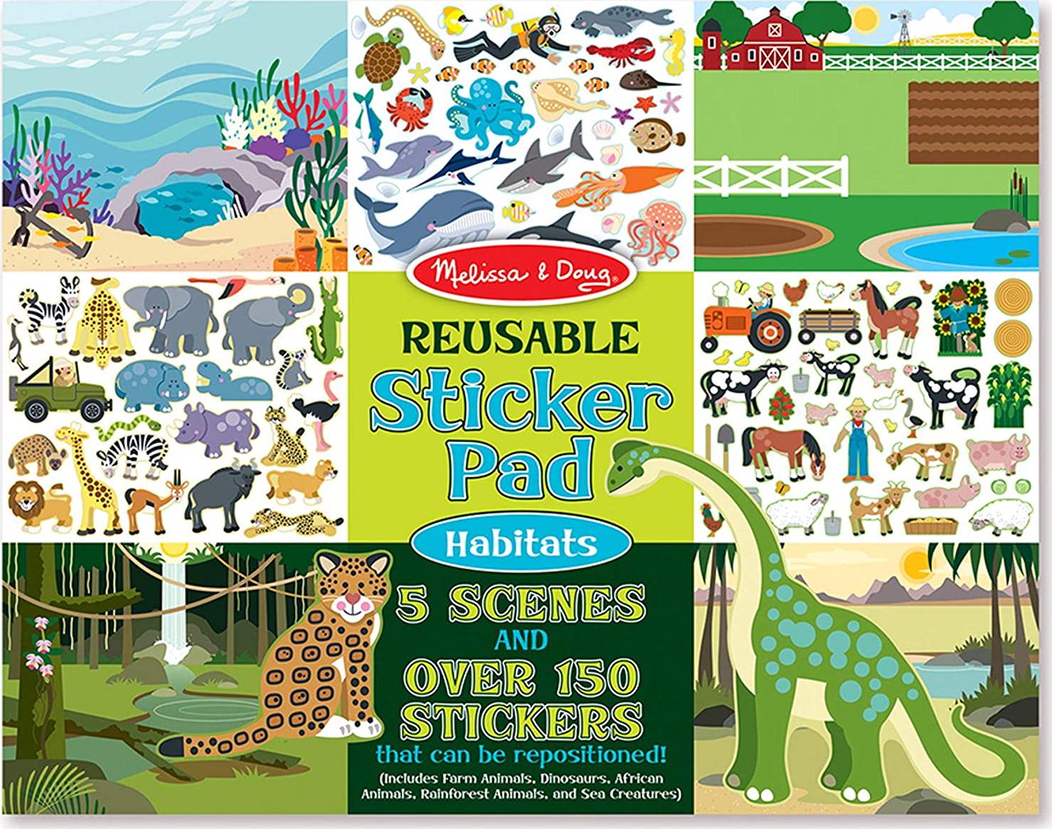Melissa & Doug, Melissa and Doug 4196 Habitats - 150+ Reusable Stickers,Blue