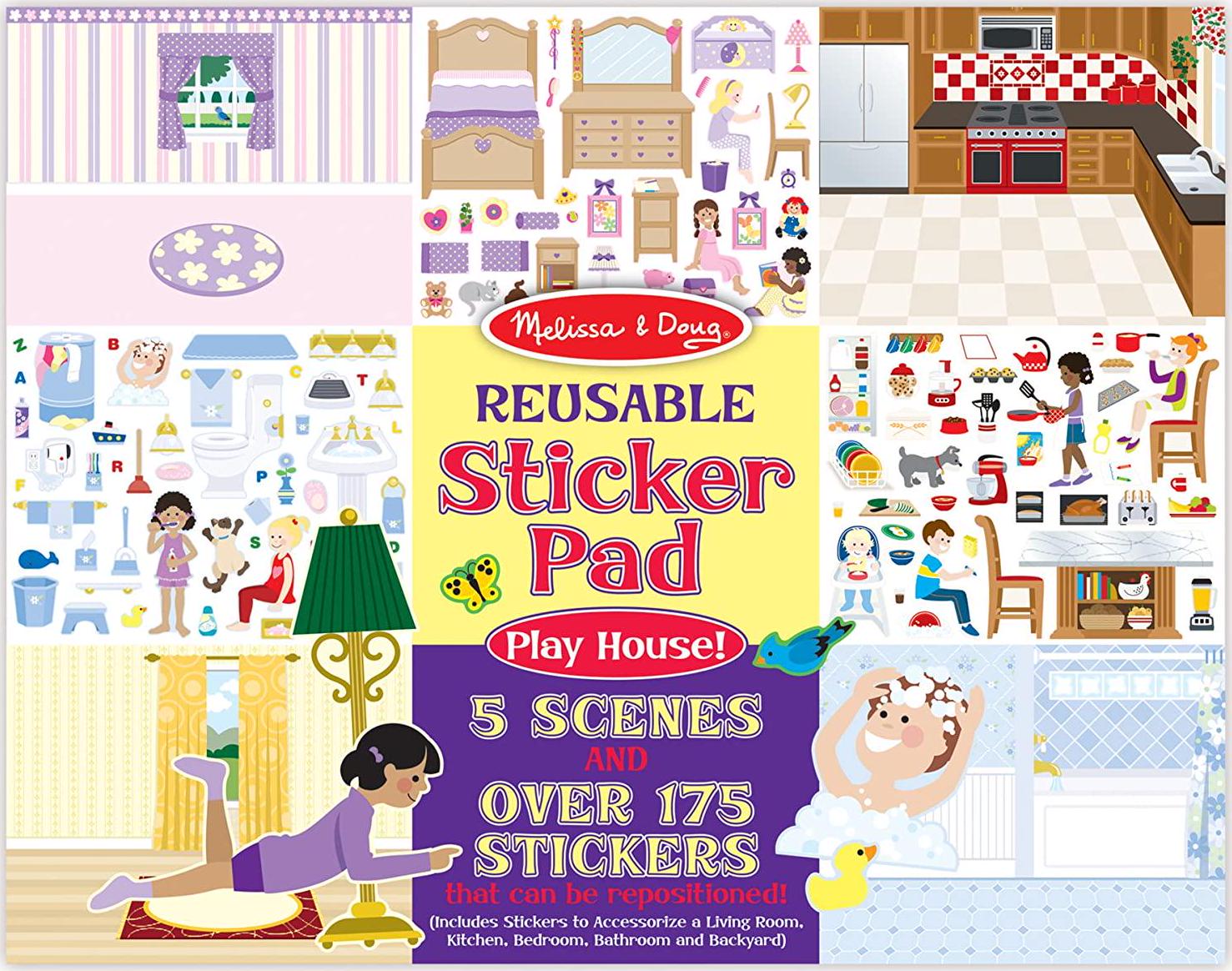 Melissa & Doug, Melissa and Doug 4197 Reusable Sticker Pad Set: Play House - 175+ Reusable Stickers