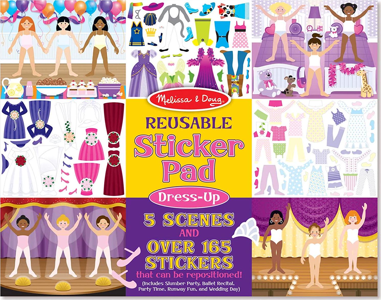 Melissa & Doug, Melissa and Doug 4198 Reusable Sticker Pad: Dress-Up, 165 Plus Reusable Stickers