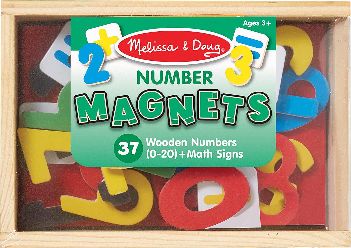 Melissa & Doug, Melissa and Doug 449 - 37 Wooden Number Magnets in a Box