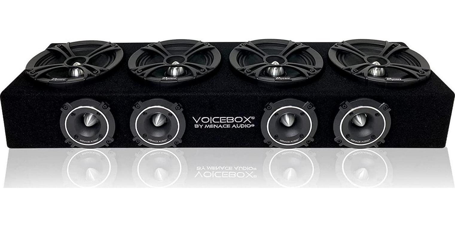 Menace Audio, Menace Audio MA-VB6525-4S VoiceBox (4) 6.5 Midrange Loaded Enclosure with Tweeter, Silver