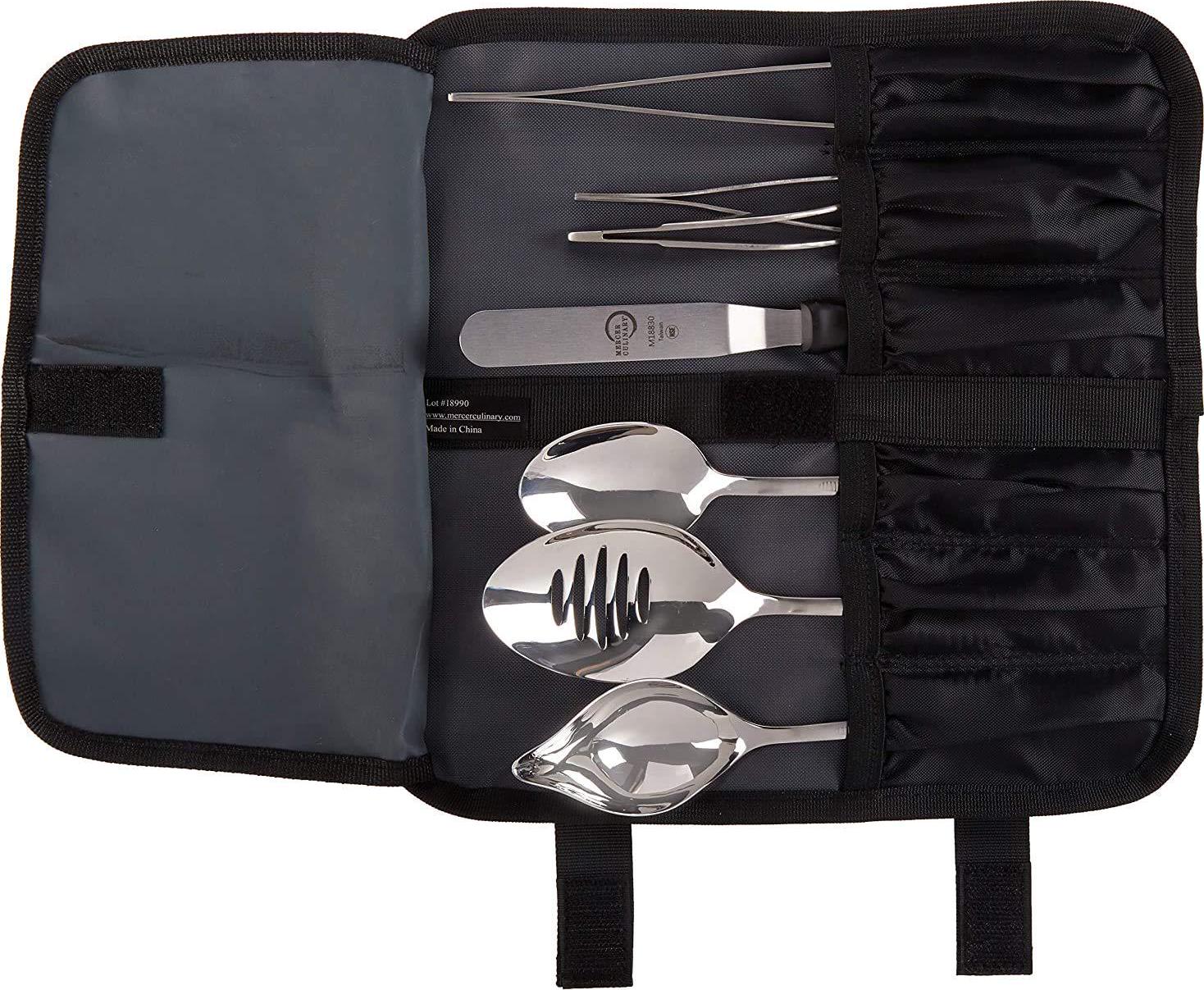 Mercer Culinary, Mercer Culinary M35149 Professional Chef Plating Kit, 8 Piece, Stainless Steel, Black