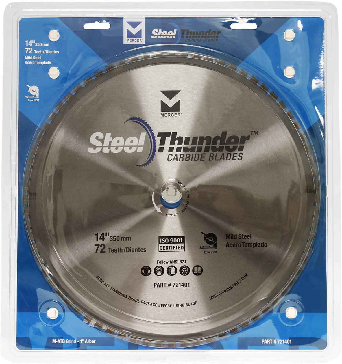 Mercer Industries, Mercer Industries 721401 Steel Thunder 72 Tooth Carbide Chop Saw Blade for Mild Steel, 14 x 1