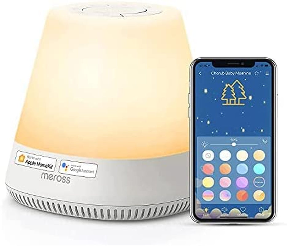 meross, Meross White Noise Machine, Compatible with Apple Homekit, Alexa, Smart Sound Machine with 11 Soothing Sounds, Adjustable Night Light, APP Control, Voice Control, Schedule and Timer