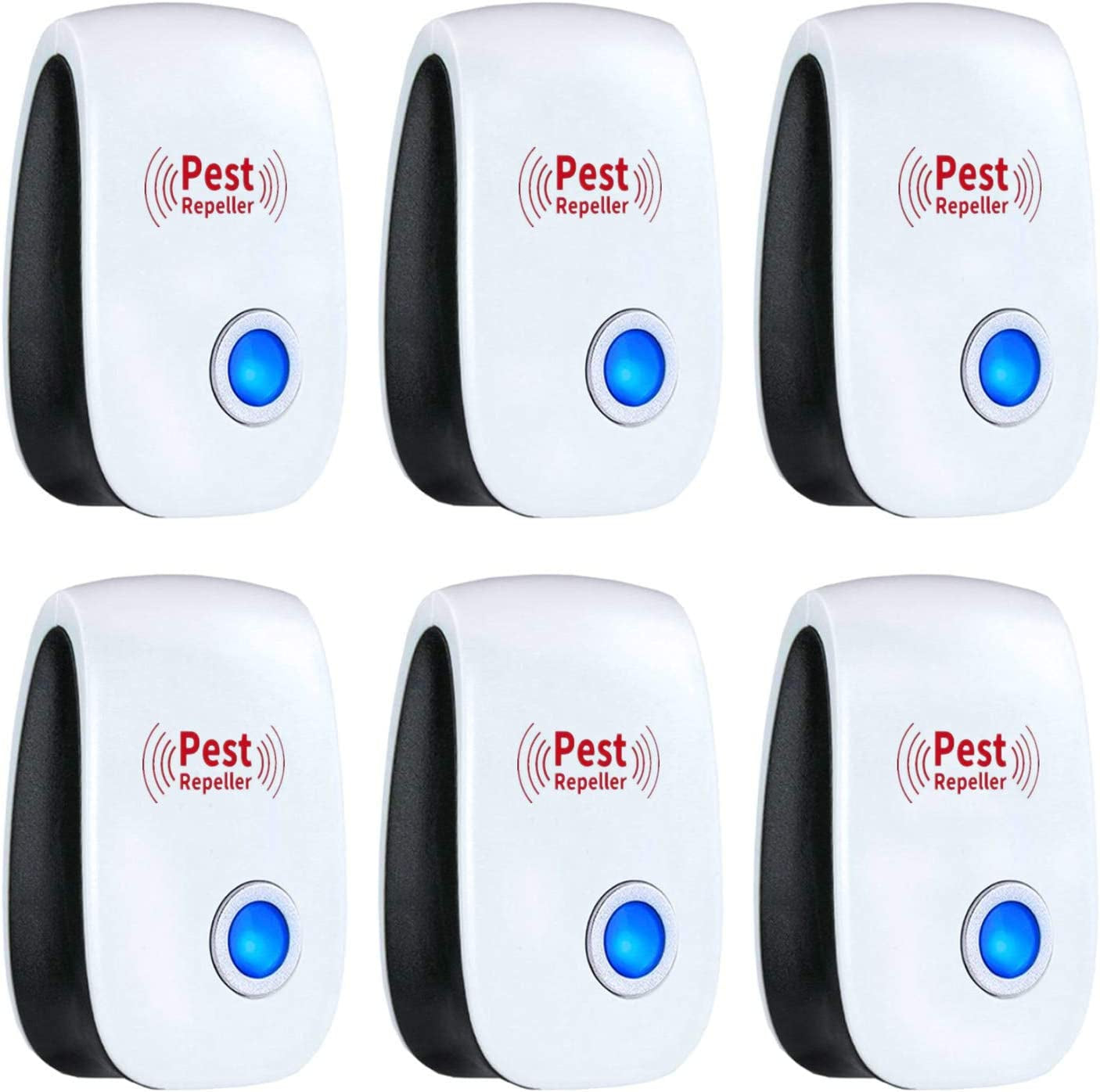Merratric, Merratric Ultrasonic Pest Repeller 6 Pack Electronic Ultrasonic Pest Repellent Indoor Plug in Pest Control Ultrasonic Repellent for Mice Cockroach Spider Ant Mosquito Bug Insect