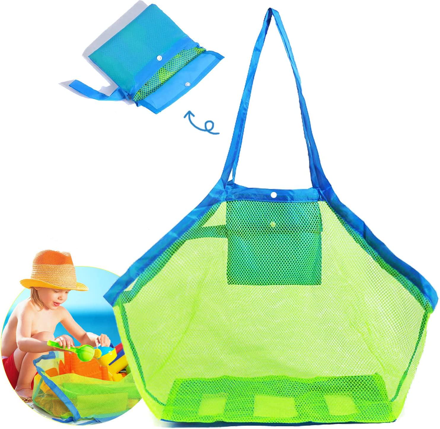 jxcmhg, Mesh Beach Bag Extra Large Beach Bags and Totes,Shell Bag Tote,Backpack Toys,Towels Sand Away for Holding Beach Toys Children Toys Market Grocery Picnic Tote