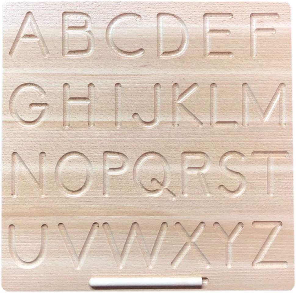 Mfunny, Mfumyy Montessori Alphabet Number Tracing Boards Double Sided Wooden Learn to Write ABC 123 Board Writing Practice Board for Kids Preschool Educational Toy,Homeschool Supplies (ABC+ABC Board)