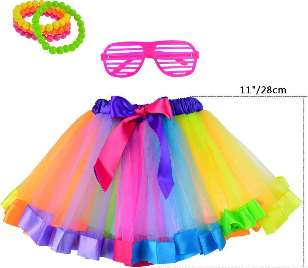 Miayon, Miayon Kids 6 in 1 Costume Accessories 1970s 1980s Fancy Outfits and Dress for Cosplay Party Theme Party for Girl