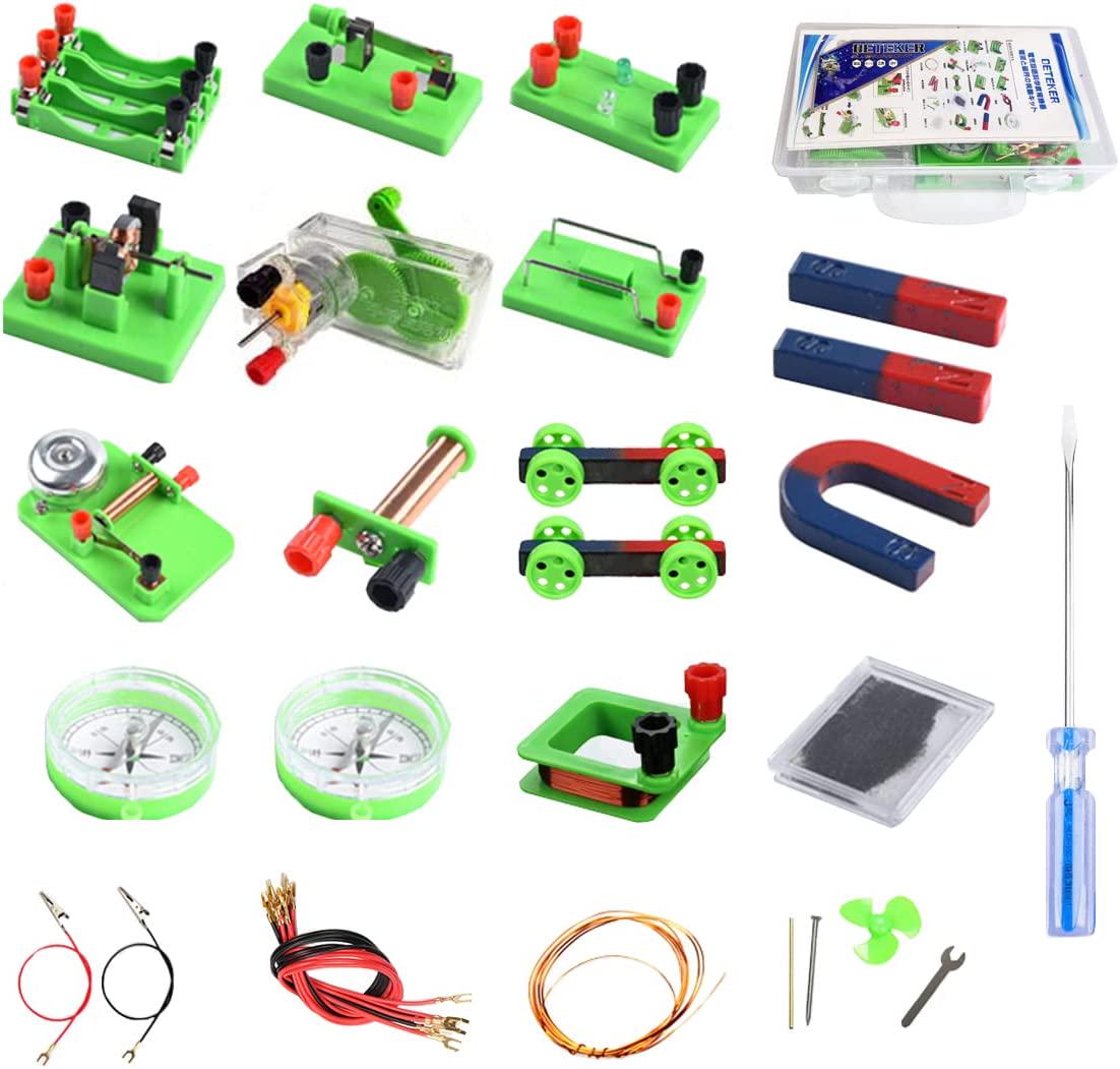 DETEKER, Middle School Physics Electromagnetic Learning Kit Electric Current and Magnetic Field Experiment Set