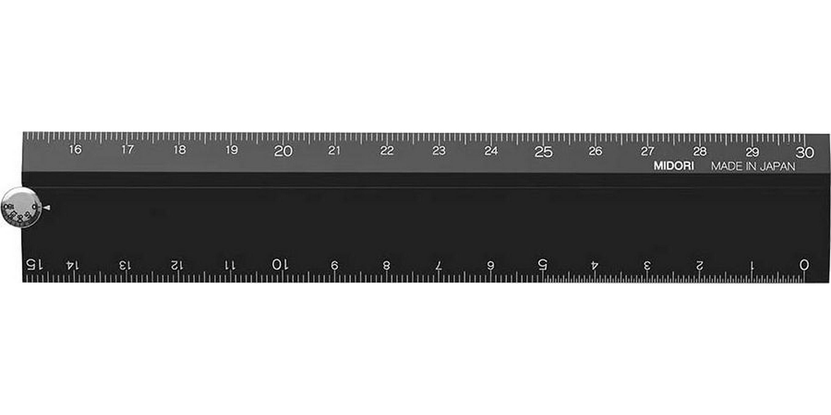 Midori, Midori Multi Aluminium Ruler 30cm Black (42254006)