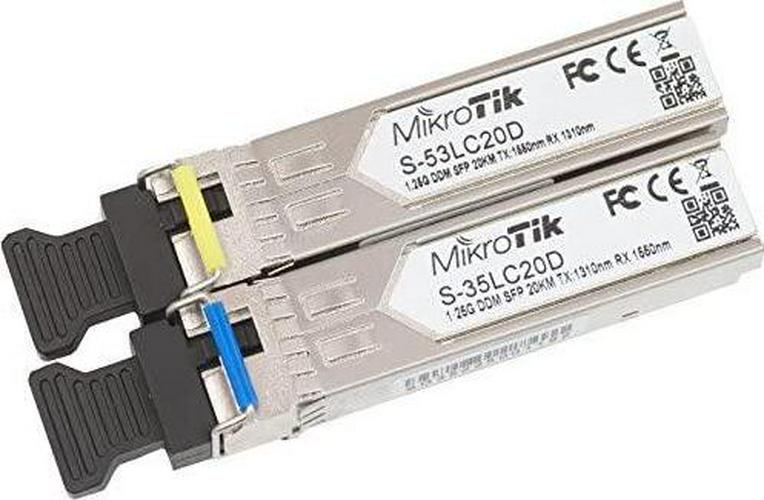 Mikrotik, MikroTik S-3553LC20D S-35/53LC20D Pair of SFP transceivers, S-35LC20D 1.25G.