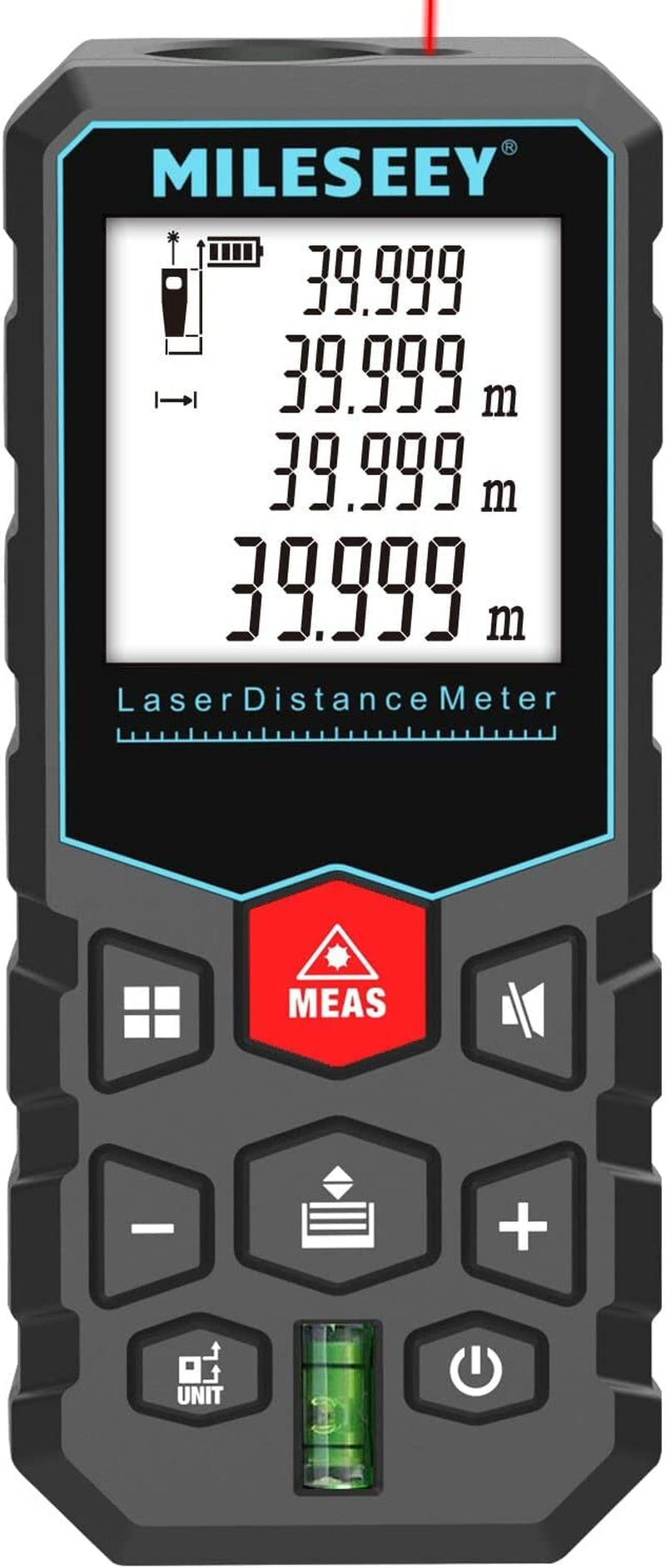 MiLESEEY, Mileseey Laser Measure, Laser Tape Measure,±2Mm Accuracy Digital Tape Measure with Area, Volume Measurement,Lcd Backlit,Mute Function, IP54, Battery Included