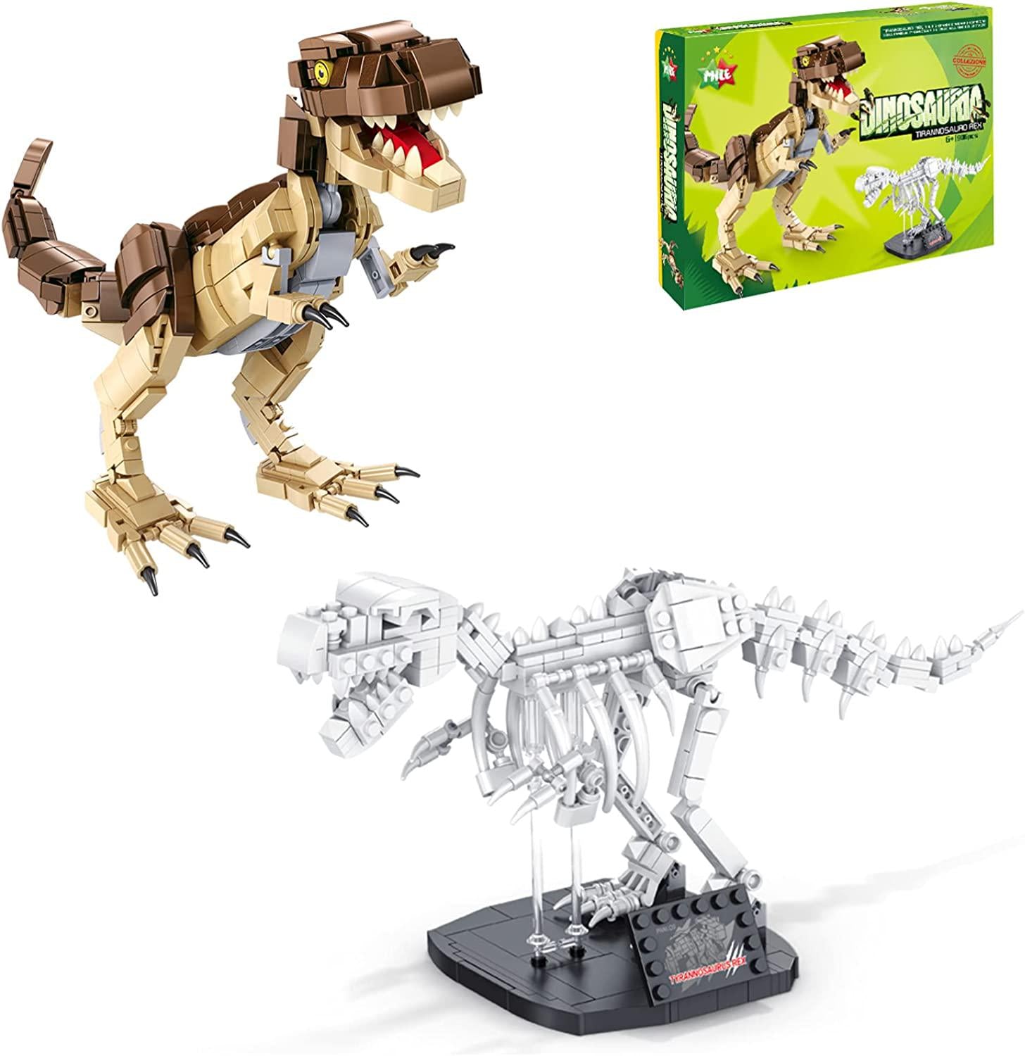 MILESTAR, Milestar Dinosaur Building Blocks Toys STEM Building Toy with Fossils Bricks Set for Kids Boys Girls Gifts Age 6 7 8 9 10 ( 906 Pieces )