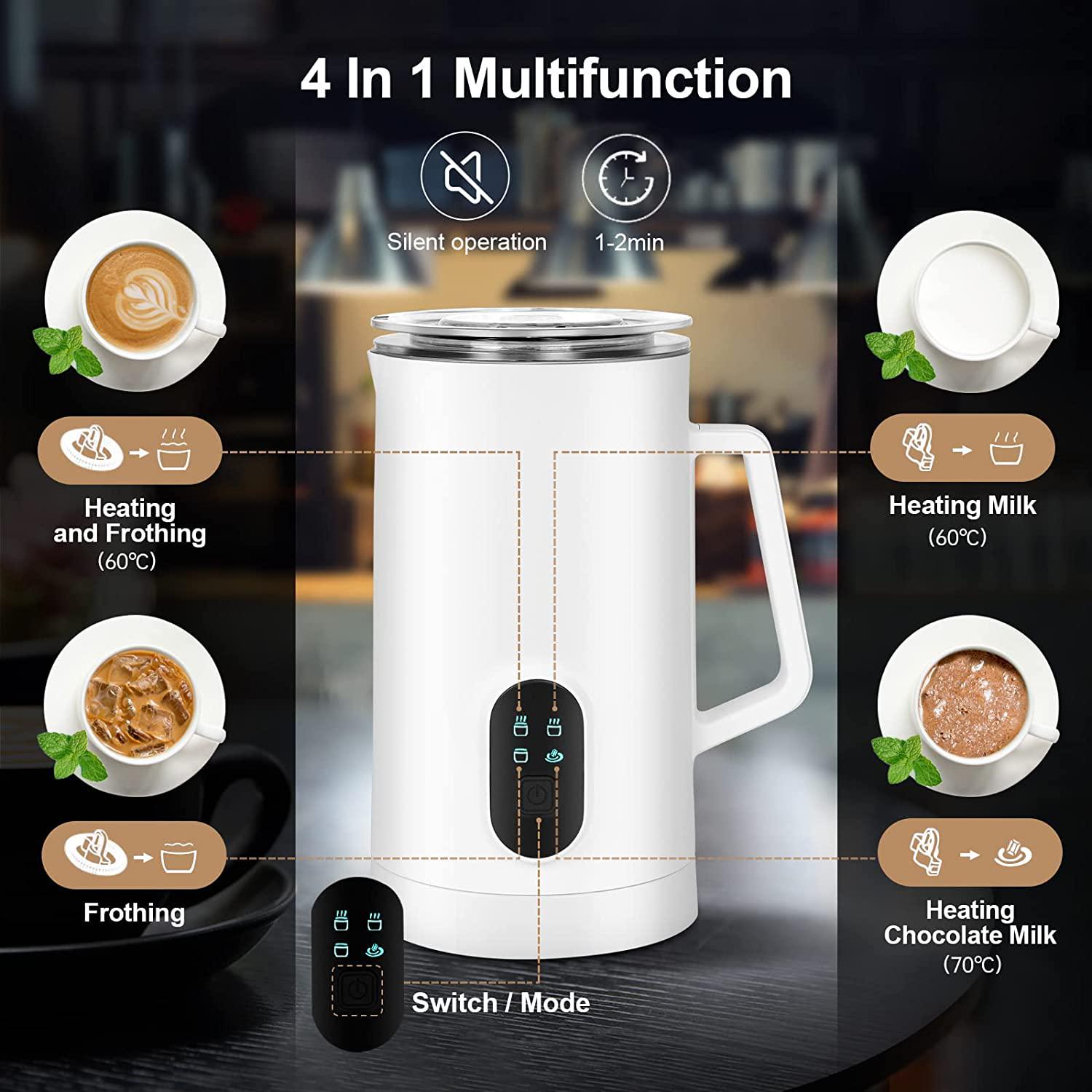 DiiDa, Milk Frother,Electric Foam Maker Milk Steamer with Hot and Cold Milk Functionality Automatic Foam Electric Milk Warmer Silent Operation for Coffee, Latte, Hot Chocolates, Cappuccino