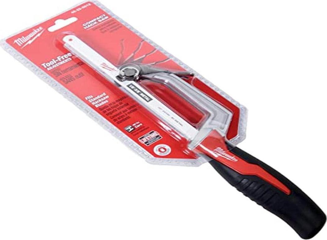 Milwaukee, Milwaukee 48-22-0012 Compact Hand Operated Hack Saw with Tool-Less Blade Change, Red/Black, 10 inch