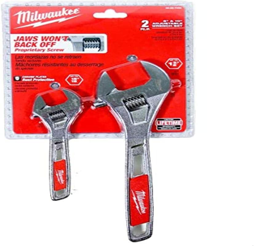 Milwaukee, Milwaukee 48227400 Adjustable Wrench 250Mm & 150Mm (8 and 6 Inch) 2Pk