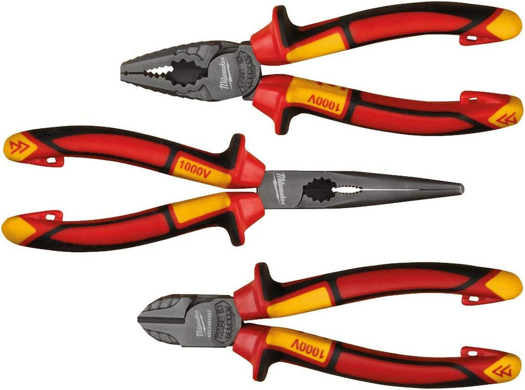 Milwaukee Hand Tools, Milwaukee Hand Tools Milwaukee 932464575 VDE Pliers Set, 3 Piece, Red