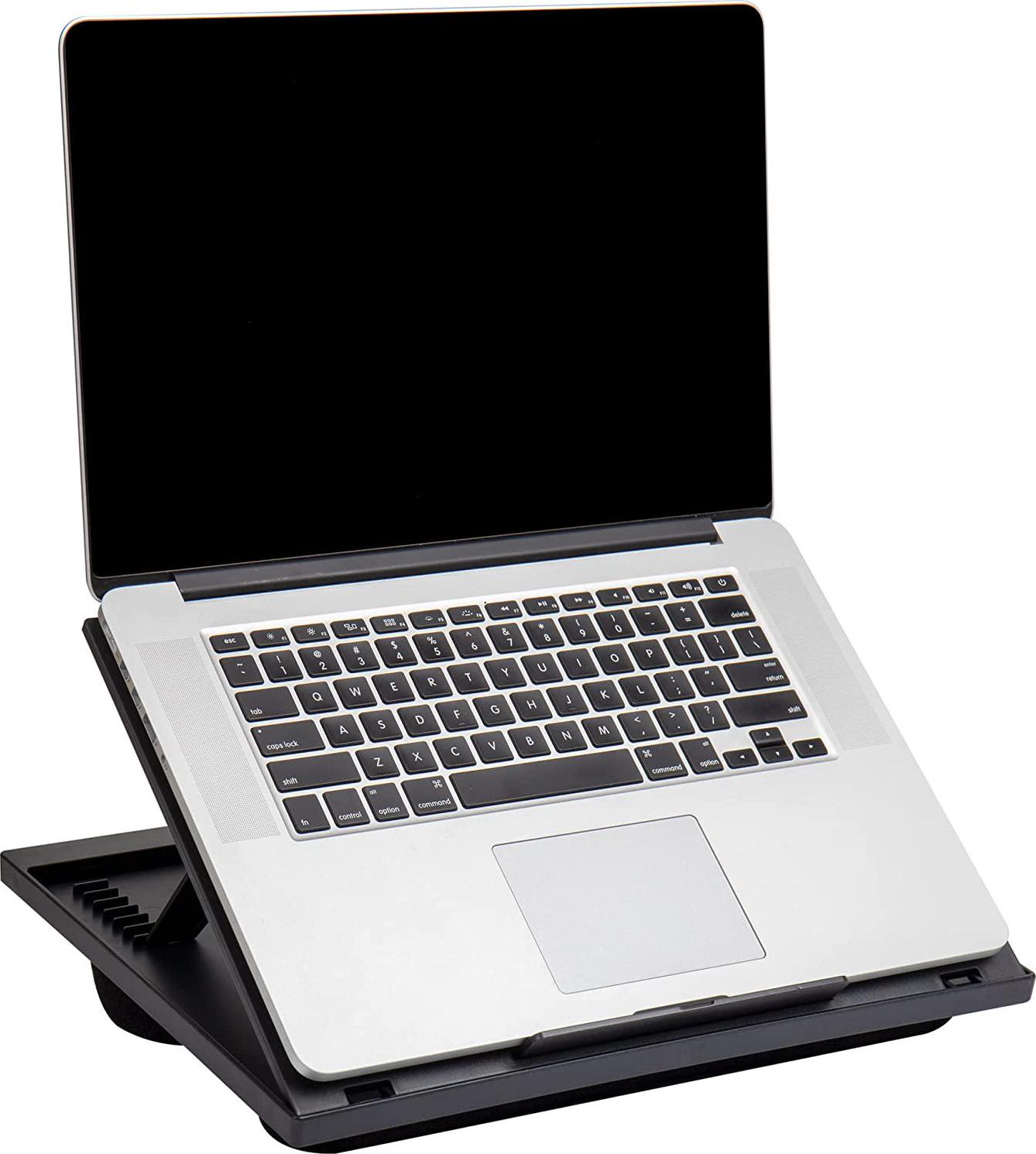 Mind Reader, Mind Reader LTADJUST-BLK Adjustable Portable 8 Position Lap Top Desk with Built in Cushions, Black