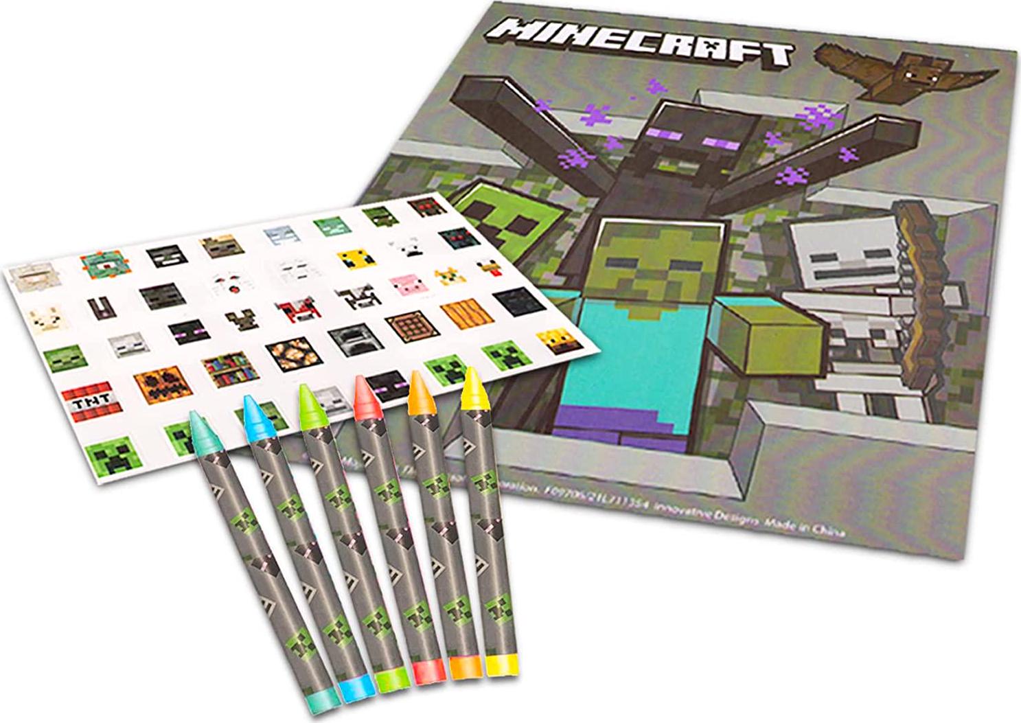 Generic, Minecraft Lap Desk Travel Art Set - Bundle with Minecraft Art Clipboard with Sketchpad and Coloring Utensils Plus Battle Party Stickers and More (Art Lap Desk for Kids)