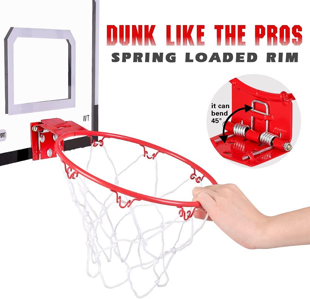 kramow, kramow Over The Door Mini Basketball Hoop, Wall Mounted Basketball Hoop Set with Ball and Pump, Indoor Basketball Toys Sports Active Gifts for Kids Boys Girls and Adults