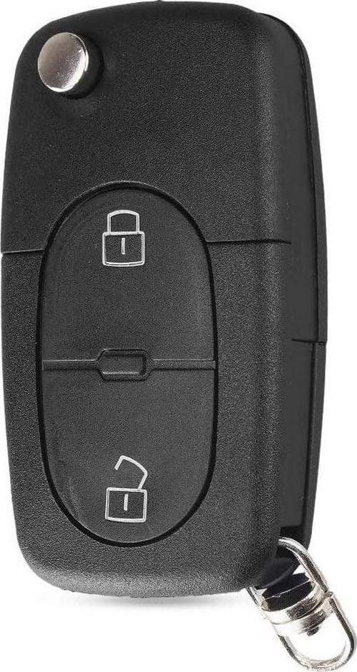 kuyuansu, kuyuansu Flip 2/3 Buttons Folding Remote Key Shell Case For Audi TT A2 A3 A4 A6 A8 Quattr HU66 Blade CR2032 Holder (2button)