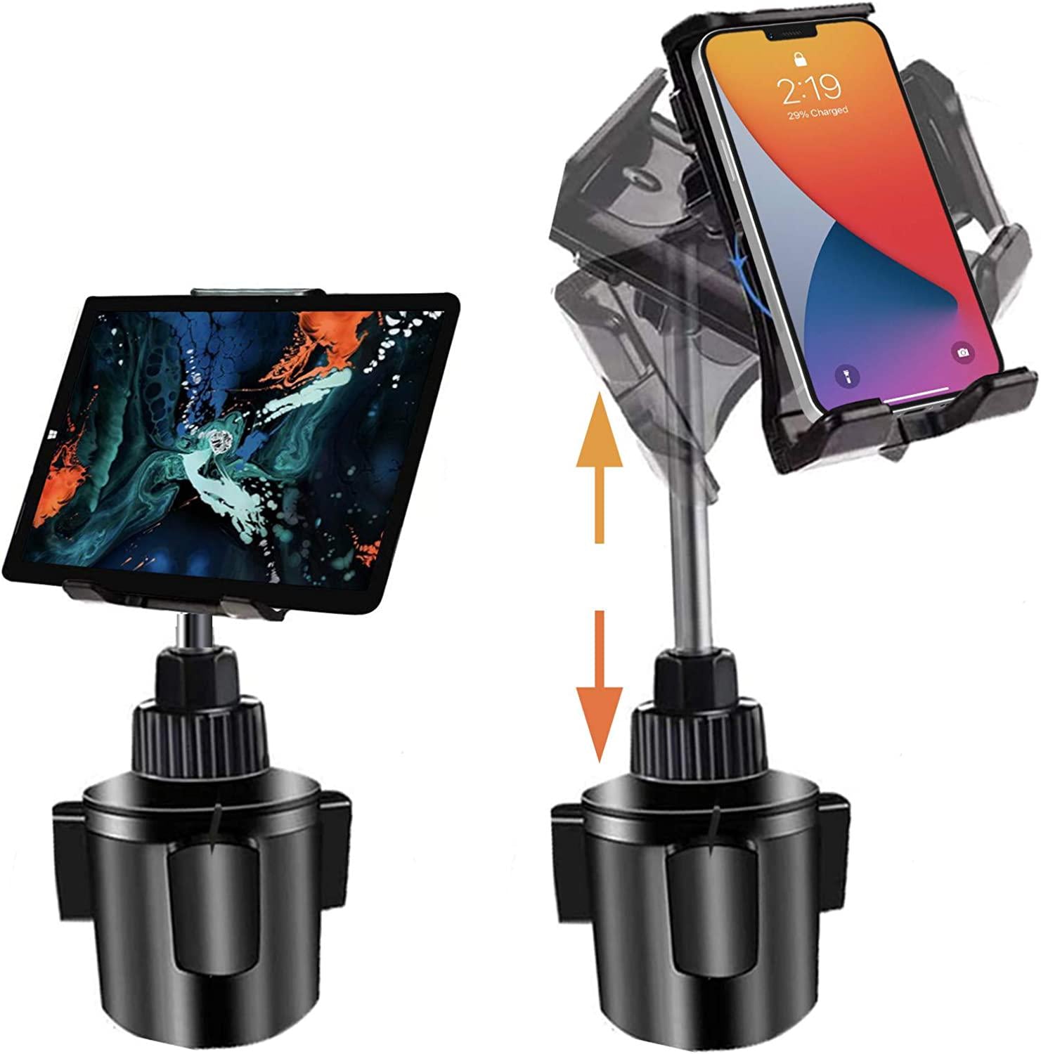 leChivée, leChivée Cup Holder Phone Mount for iPad Mini 6, Phone Holder Car Cup Tablet Mount Stand for iPad Mini 8.3 Inch/Samsung Galaxy Z Fold 3/Z Flip 3/S22 Ultra/S21/iPhone 13 12 11 Pro Max