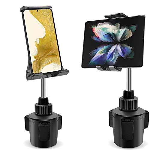 Unbranded, leQuiven Cup Holder Phone Mount Tablet Holder, Car Cradle Stand for Galaxy Z Fold 4/Z Flip 4/Z Fold 3/Z Fold 2/Samsung S22 Ultra/S21/iPad Mini 8.3Inch/iPhone 13 12 11 Series, Mobile Devices Under 8.3