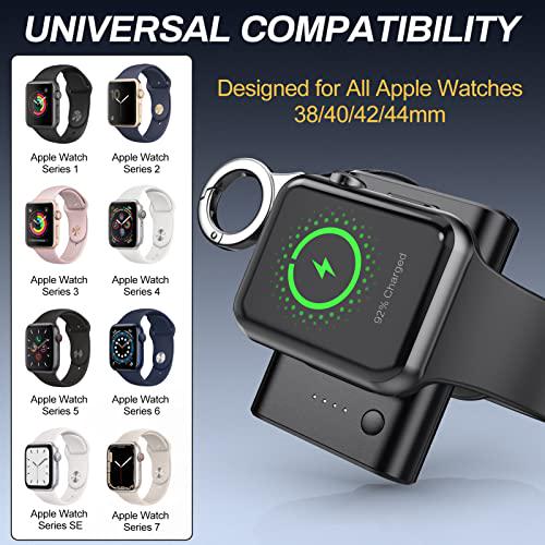 Unbranded, leQuiven Portable Apple Watch Charger for Apple Watch Series 7/6/5/4/3/2/1/SE, Apple Watch Power Bank, Magnetic Charger Keychain Charger, 1800mAh Apple Watch Series 7 Travel Charger
