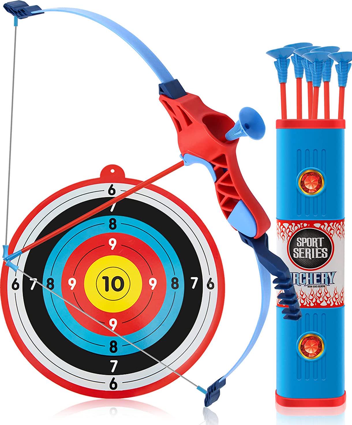 Liberry, liberry Bow and Arrow Archery Toy Set for Kids Boy Aged 6 -12, Include 6 Suction Cups Arrows, Target, and Bow, Great Indoor and Outdoor Toys Gift for Child