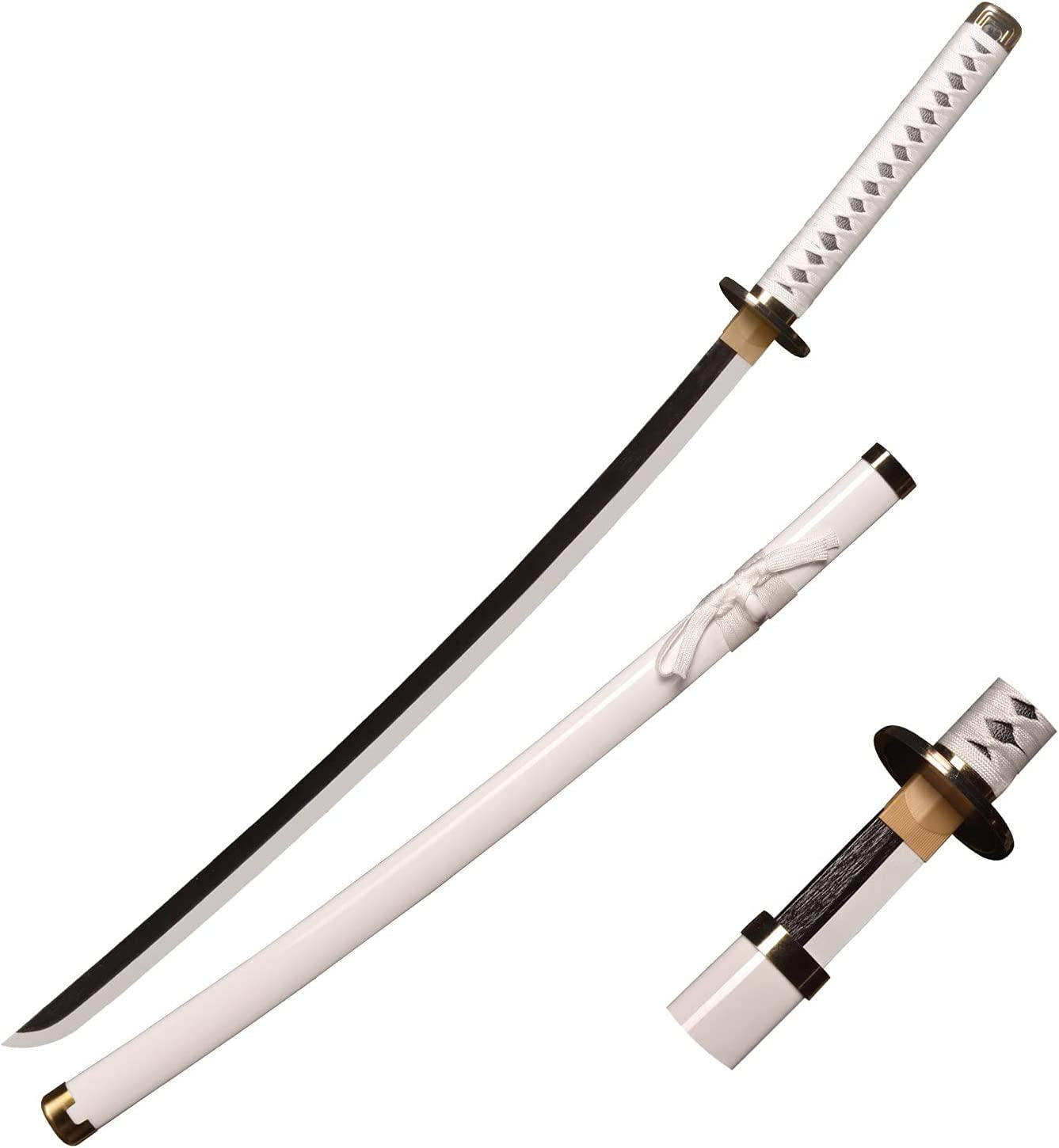 lkjad, lkjad Wooden Sword Roronoa Zoro Katana, Anime Original Texture Japanese Samurai Sword, Wado Ichimonji Katana for Cosplay Collection 40 Inches