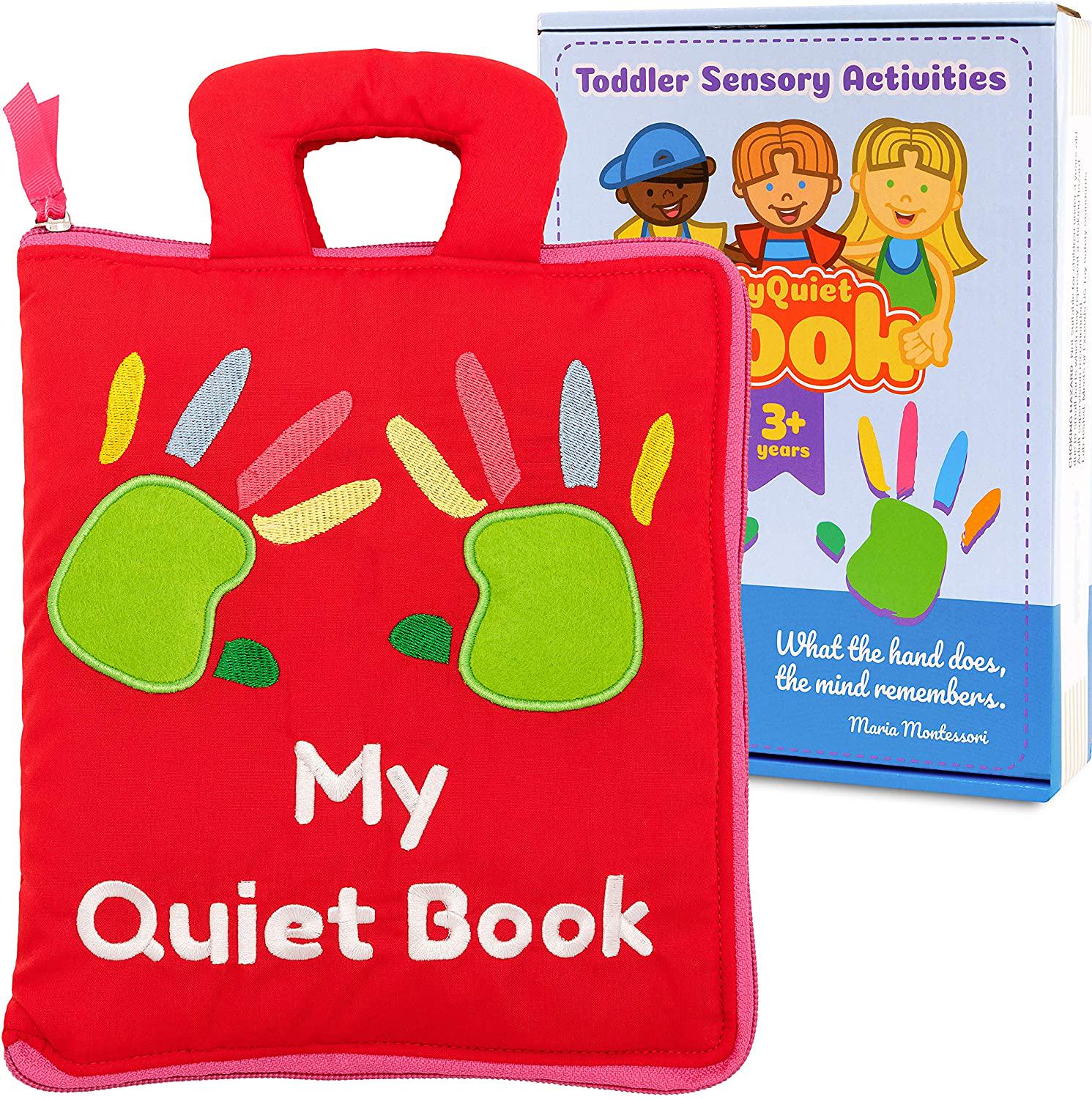 marsebia, marsebia Quiet Book with 9 Educational Toddlers Activities - Learning Cloth Book with Preschool Activities for Early Learning, My Quiet Book - Montessori Toy for Travel
